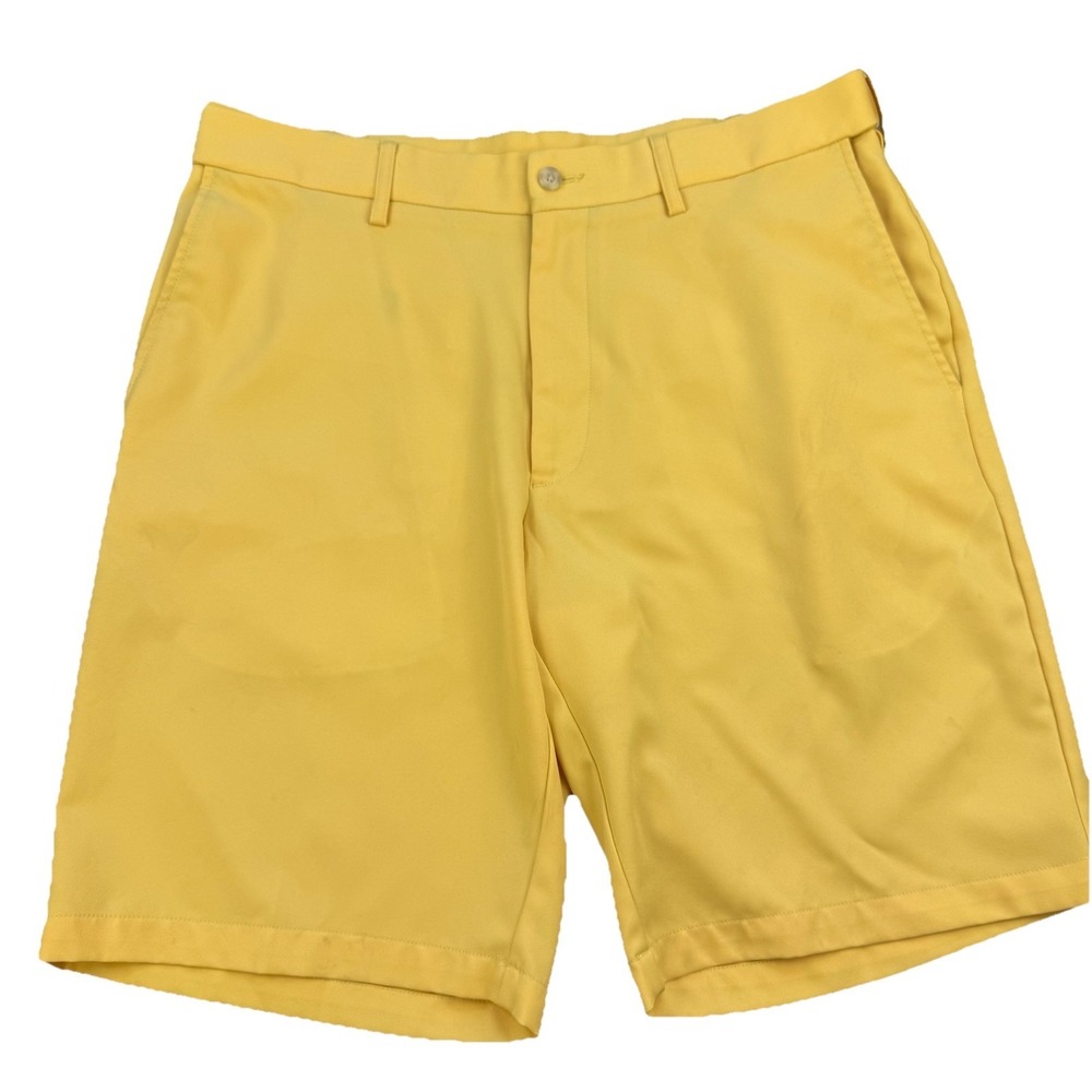 Pro Tour CoolPlay Golf Shorts Mens 34 Yellow Excellent Flat Front Performance